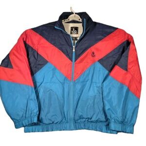 Vintage USA Olympic Windbreaker Jacket Men's Large Colorblock Nylon 90s